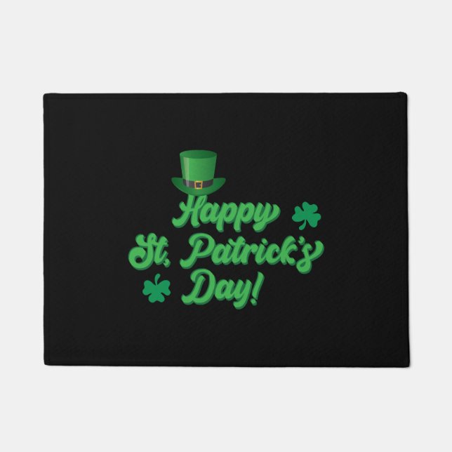 Felpudo Funny St Patricks Day Leprechaun Fiesta regalo Pad (Anverso)