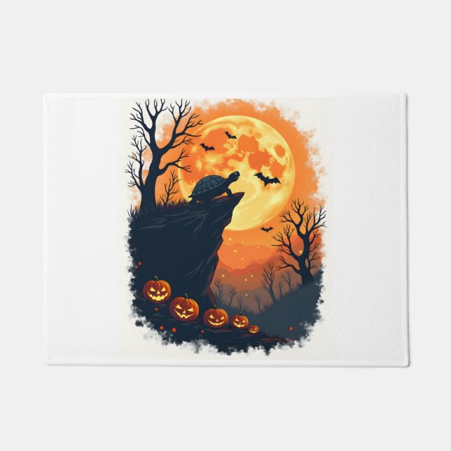 Felpudo Funny Tortoise Halloween Silhouette Spooky Tortois (Anverso)