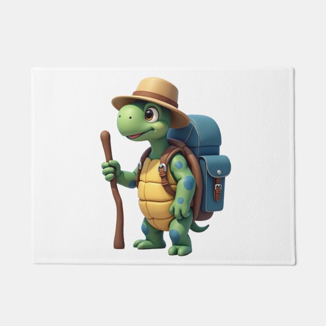Felpudo Funny Turtle Hiking Graphic Camping Lover Adventur (Anverso)