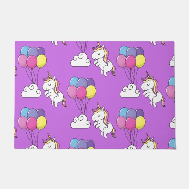 Felpudo Funny Unicorn Pattern Magic Horse (Anverso)