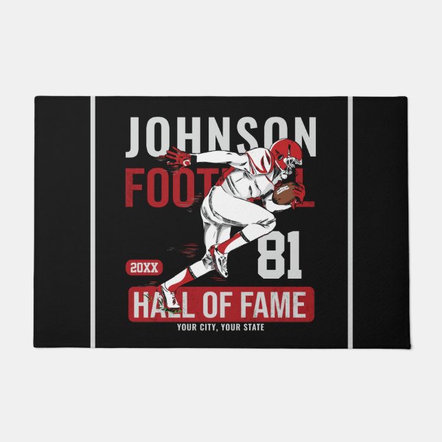 Felpudo Futbolista personalizado NÚMERO de equipo deportiv (Anverso)