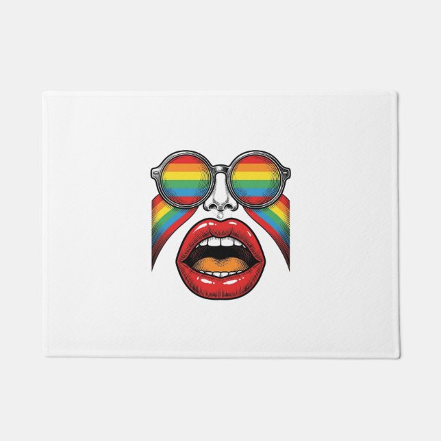 Felpudo Gafas de sol arcoíris retro diseño vectorial de la (Anverso)