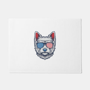 Felpudo Gafas de sol patrióticas para perros Westie Arte v