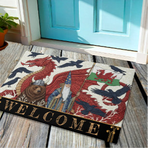 Felpudo Gales, bandera, Dragón Rojo, Merlín, Ravens / Arte