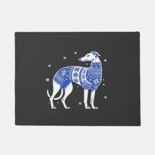 Felpudo Galgo de Navidad con Jersey Feo Gris Bl
