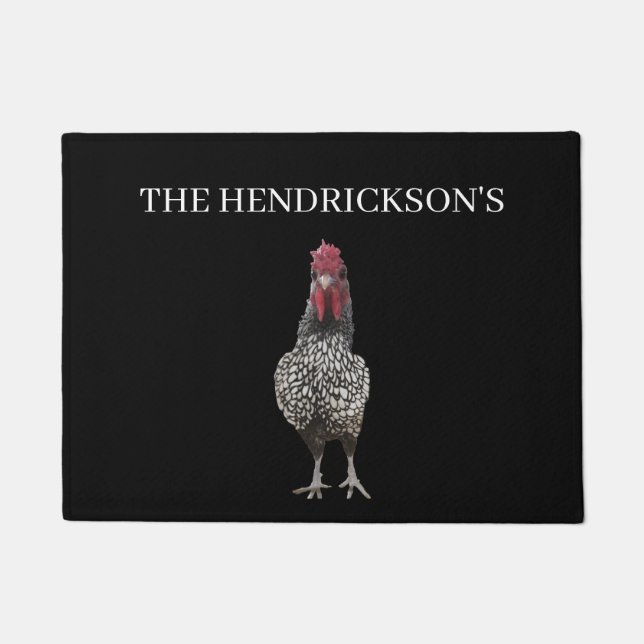 Felpudo Gallina personalizada divertida de la granja del (Anverso)