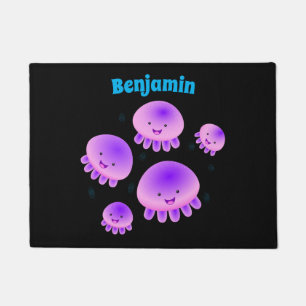 Felpudo Gallito rosa morado kawaii personalizado