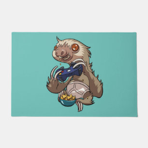 Felpudo Gamer Sloth comiendo nachos en Personalizado de ro