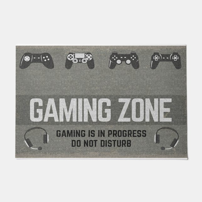 Felpudo Gaming Zone Mat, Game Room Decour Doormat (Anverso)