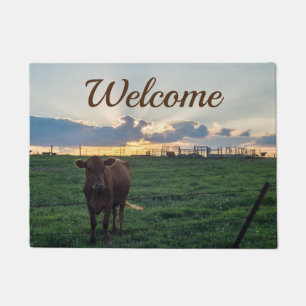 Felpudo Ganado ganadero Sunset Welcome Doormat