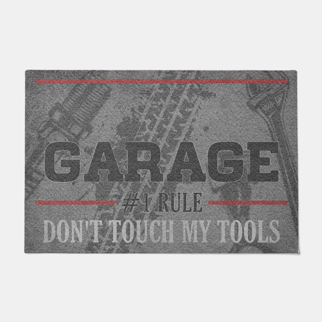 Felpudo Garage Welcome Mats,Doormat Garage, Custom Garage (Anverso)