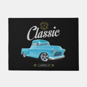 Felpudo Garaje clásico de camiones Blue American
