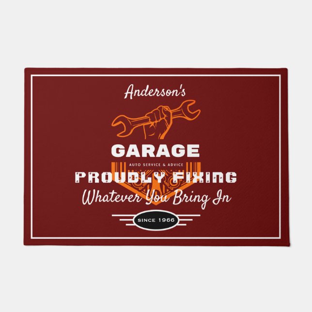 Felpudo Garaje Cualquier Nombre Arreglando Orgulloso Diver (Anverso)