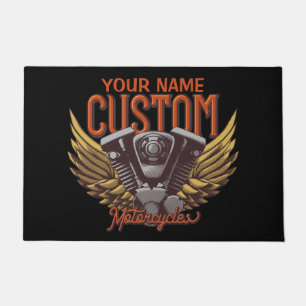 Felpudo Garaje de motocicleta personalizada Eagle Wings Bi