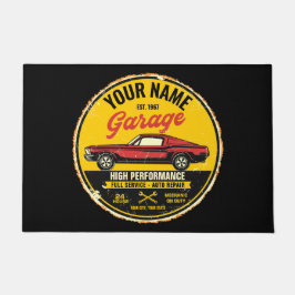 Felpudo Garaje Fastback Red Classic para coches personaliz