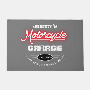 Felpudo Garaje para motocicletas Cualquier nombre rojo efe