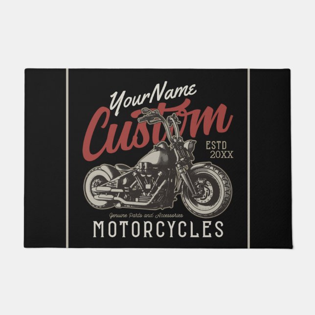 Felpudo Garaje para motociclistas Rebel Cruiser Personaliz (Anverso)