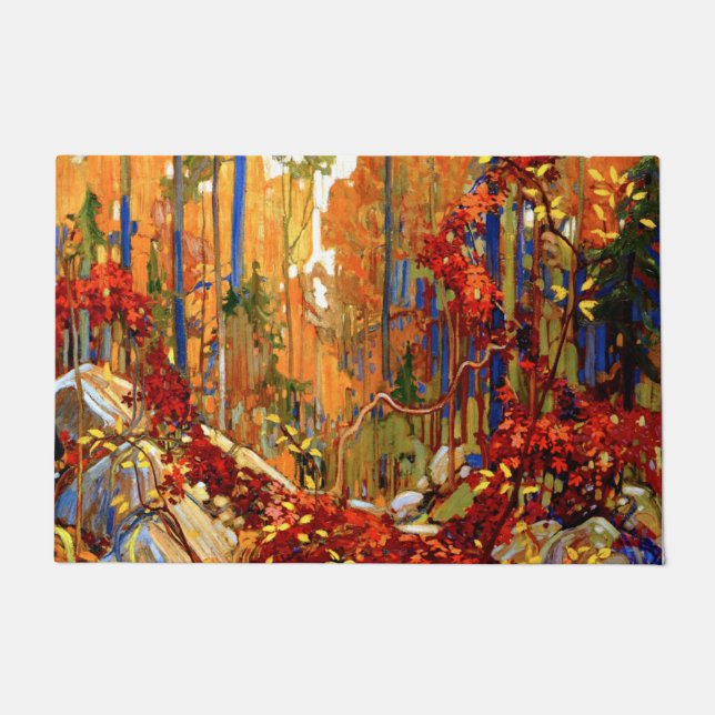 Felpudo Garland del otoño, pintura famosa, (Anverso)