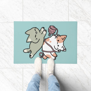 Felpudo Garras y Juego – Ilustración de Gato Adorable