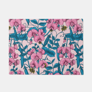 Felpudo Garzas y abejorros dulces, rosa y azul