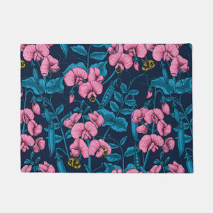 Felpudo Garzas y abejorros dulces, rosa y azul