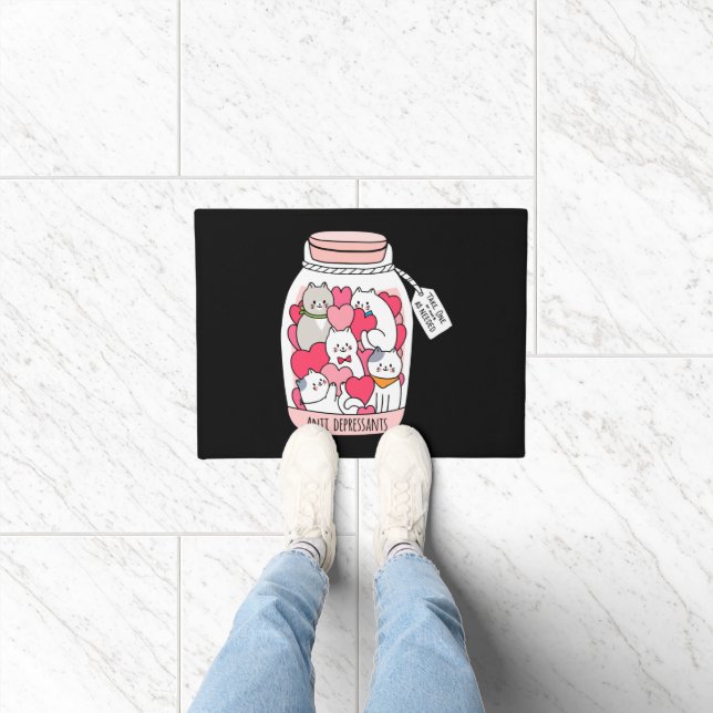 Felpudo Gato antidepresivo divertido regalo para el amante (Interior)