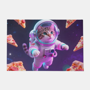 Felpudo Gato Astronauta Adorable Flotando en una Aventura