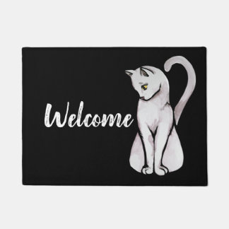 Felpudo Gato blanco lindo