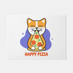 Felpudo Gato comiendo una pizza
