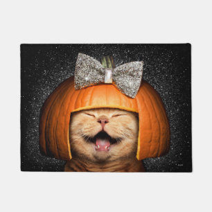 Felpudo Gato Con Pelo De Calabaza