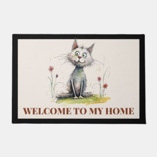 Felpudo Gato de bienvenida