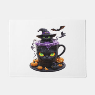 Felpudo Gato de bruja Halloween Latte - Café con crepitant