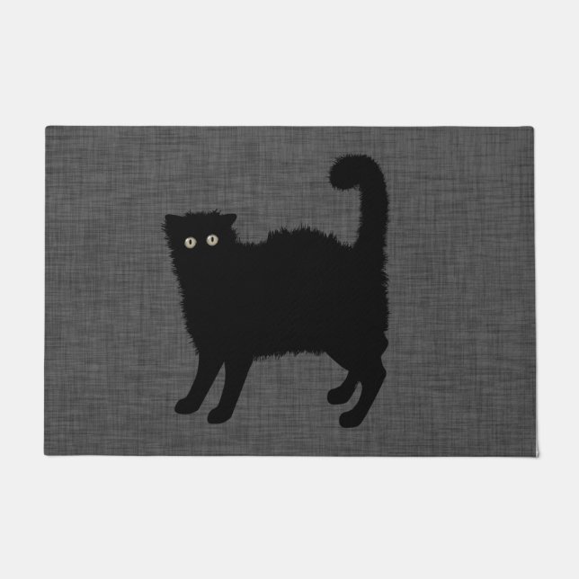 Felpudo Gato de gato con miedo Doormat (Anverso)