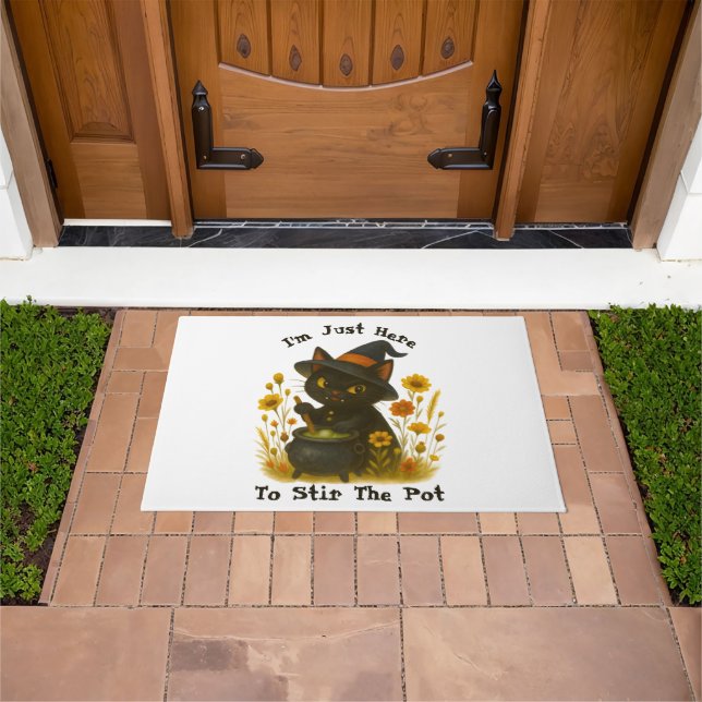 Felpudo Gato de Halloween - Estoy aquí para remover la oll (Exterior)