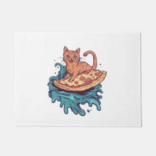 Felpudo Gato de Pizza Surf - Aventura para gato gourmet ex
