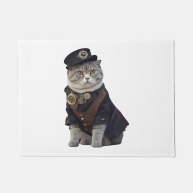Felpudo Gato de Steampunk (Anverso)