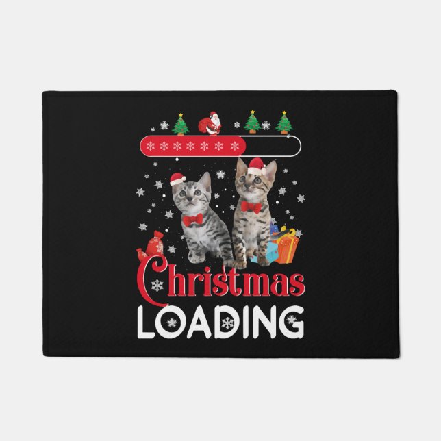 Felpudo Gato divertido y feo de Navidad (Anverso)