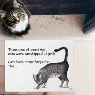 Felpudo Gato Egipcio Mau Gris Caprichoso Divertido