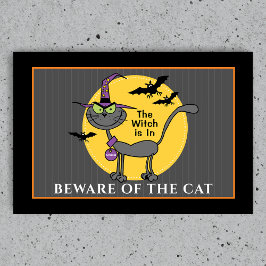 Felpudo Gato Embrujado y Espeluznante de Halloween
