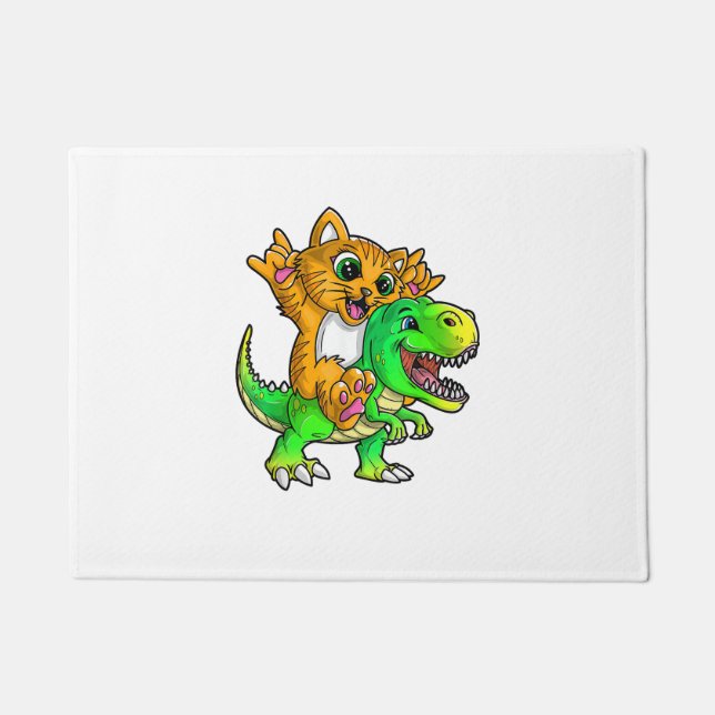 Felpudo Gato en dinosaurio - Niños y adultos (Anverso)