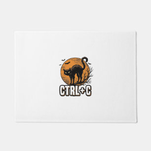 Felpudo Gato Espeluznante CTRL C Diseño Vectorial Vintage