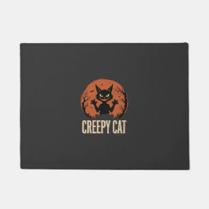 Felpudo Gato espeluznante gráfico vintage de Halloween de
