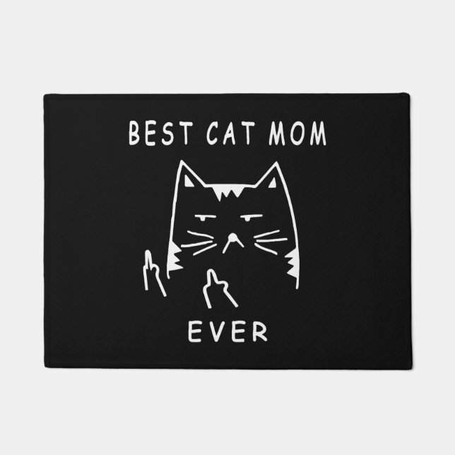 Felpudo gato gracioso mejor gato mamá nunca mear con mi ga (Anverso)