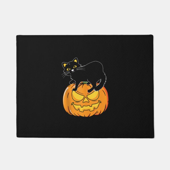 Felpudo Gato Halloween Tocante Gatito Lover Trick O Trek K (Anverso)