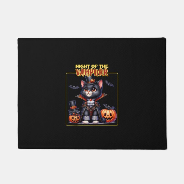 Felpudo Gato Halloween Tocante Gatito Lover Trick O Trek K (Anverso)