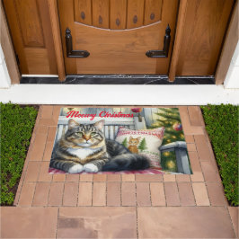 Felpudo gato Main Coon de Navidad