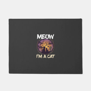 Felpudo Gato Meow Halloween Noche Bruja Calabaza_1