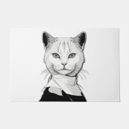 Felpudo Gato místico blanco y negro de Salem