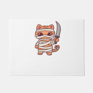 Felpudo Gato Momia de Halloween Kawaii con Camiseta Clásic