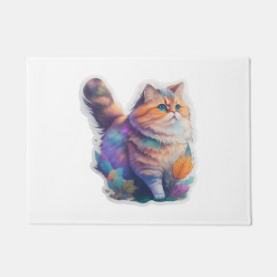 Felpudo Gato Munchkin (Pegatina y salida de impresión) T-S